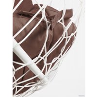 Подвесной диван M-Group Лежебока 11180105 (с белым ротангом/коричневая подушка)