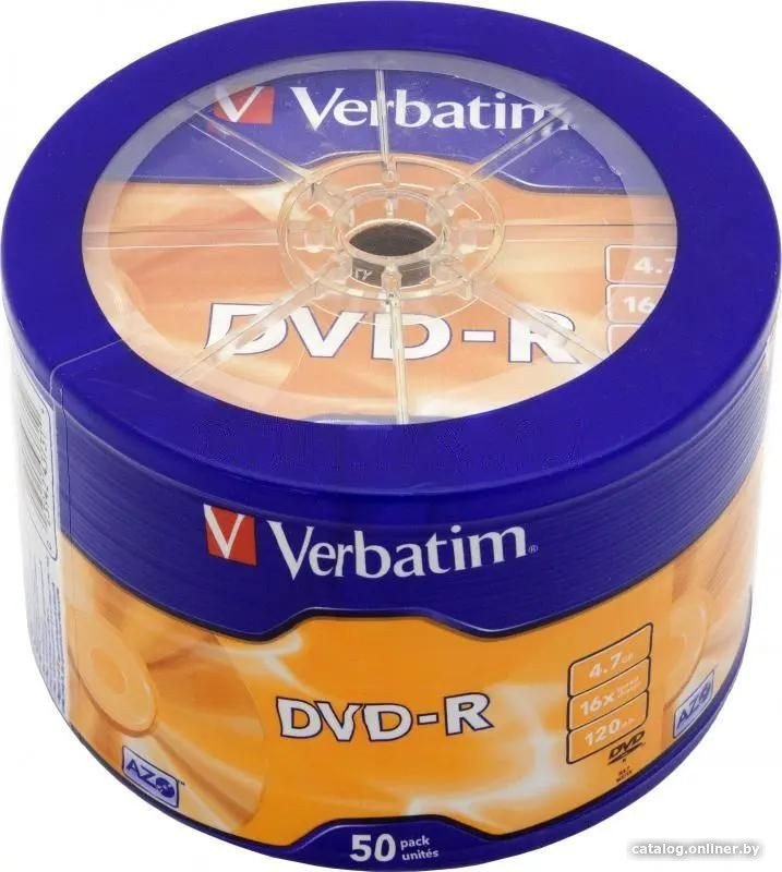 DVD-R диск Verbatim 4.7Gb 16x 43731 (50 шт.)
