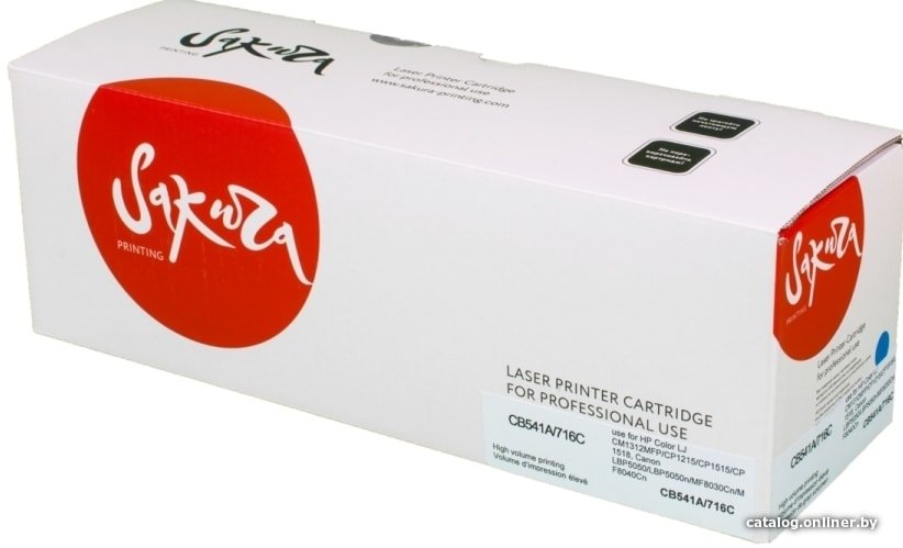 

Картридж Sakura Printing SACB541A/716C (аналог HP CB541A/716C)