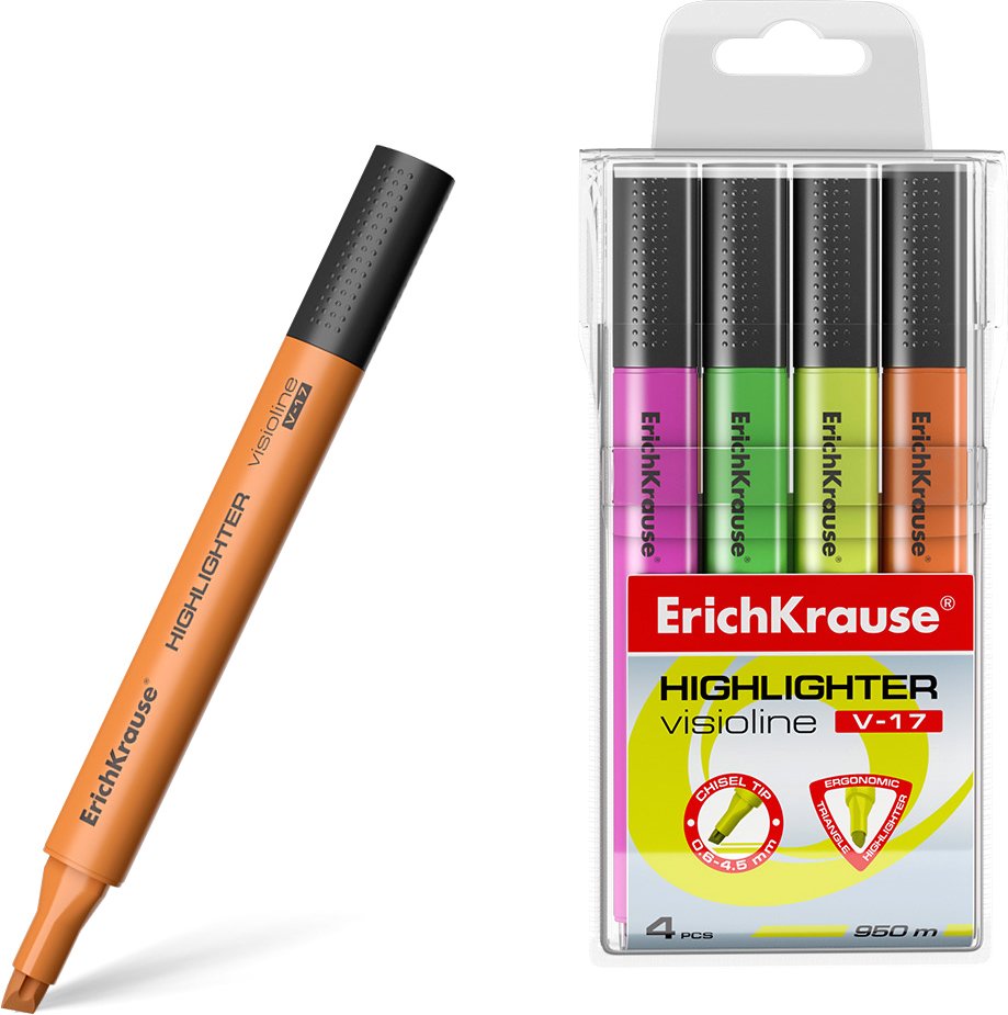 

Набор текстовыделителей Erich Krause Visioline V-17 56704 (4 шт)