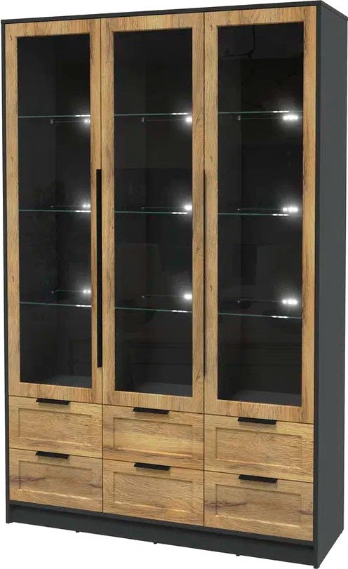 

Шкаф-витрина Интерлиния Концепт Тренд КТ-ШВ3 с подсветкой (антрацит/дуб вотан)