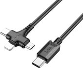 X77 USB Type-C - microUSB/USB Type-C/Lightning (1 м, черный)