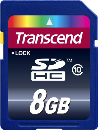Transcend SDHC Class 10 8 Гб (TS8GSDHC10)