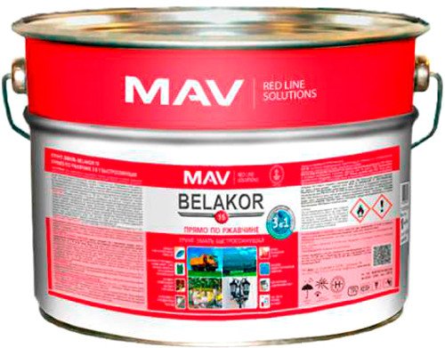 Грунт-эмаль MAV Belakor-15 10 л (белый матовый)