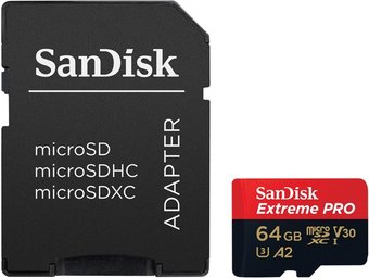 SanDisk Extreme PRO SDSQXCY-064G-GN6MA microSDXC 64GB (с адаптером)