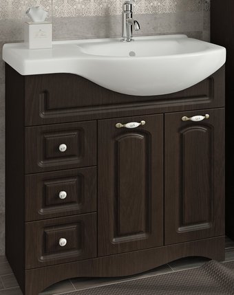 Francesca Тумба Империя 83L M-1001419 с умывальником Коралл 83 (венге)