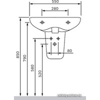Полупьедестал для умывальника AM.PM Like C804970WH