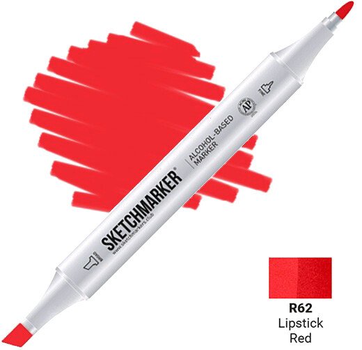 

Маркер художественный Sketchmarker Двусторонний R62 SM-R62 (красная помада)