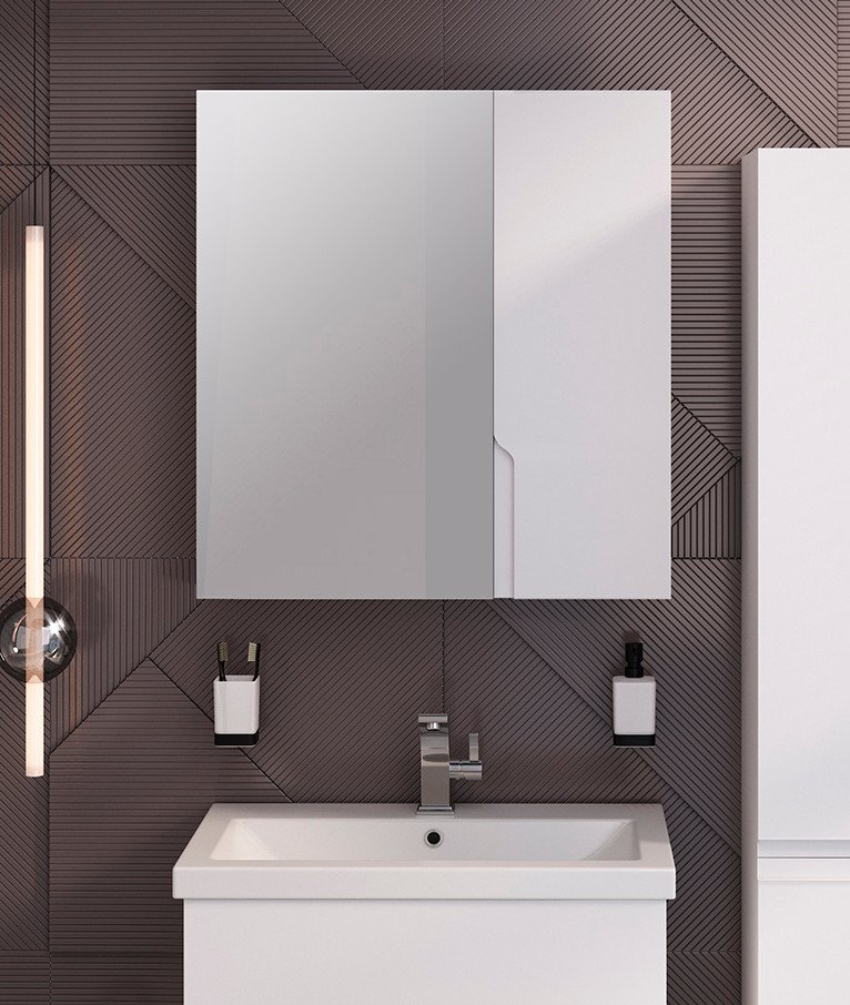 

Runo Шкаф с зеркалом для ванной Стокгольм 70 правый