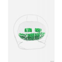 Подвесной диван M-Group Лежебока 11180104 (с белым ротангом/зеленая подушка)