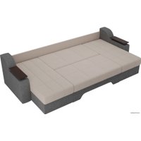 П-образный диван Лига диванов Сенатор 28925 (рогожка, бежевый/серый)