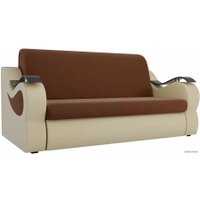 Диван Лига диванов Меркурий 100354 100 см (рогожка коричневый/экокожа бежевый)