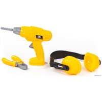 Набор инструментов игрушечных Полесье №22 91109 (шуруповёрт №2, наушники, плоскогубцы №2)