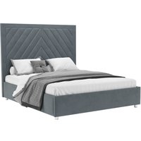 Кровать Мебель-АРС Мишель 160 (велюр серо-синий HB-178 26)