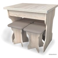 Обеденная группа Анмикс ЛДСП (дуб санома/кожзам капучино)