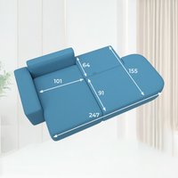 Угловой диван Лига диванов Лига-065 левый 129800L (рогожка амур 10 голубой)