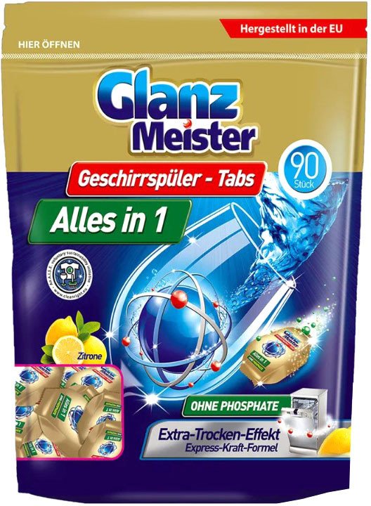 Таблетки для посудомоечной машины GlanzMeister All-in-1 90 шт