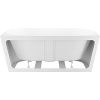 Ванна Wellsee Excellence Pro 140x70 28760103R (пристенная ванна белый глянец, экран, ножки, сифон-автомат матовый черный)