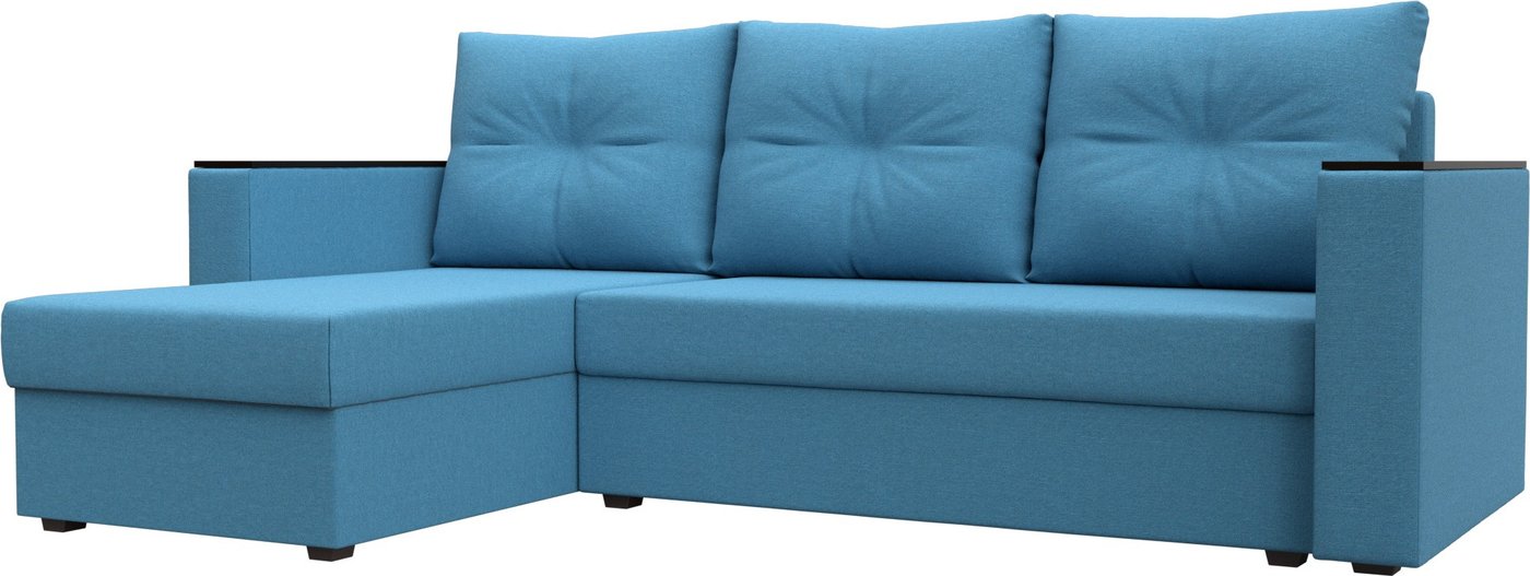 

Угловой диван Лига диванов Атланта без стола левый 126168L (рогожка амур голубой)