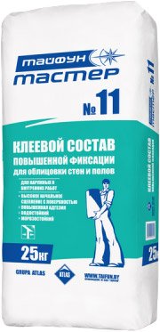 

Клей для плитки Тайфун Мастер №11 (25 кг, серый)