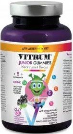 БАД Vitrum Юниор со вкусом черной смородины 3,5г (60 мармеладок)