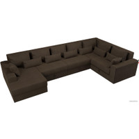 П-образный диван Лига диванов Майами П 93 правый (рогожка коричневый)