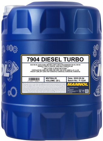 Моторное масло Mannol DIESEL TURBO 5W-40 20л