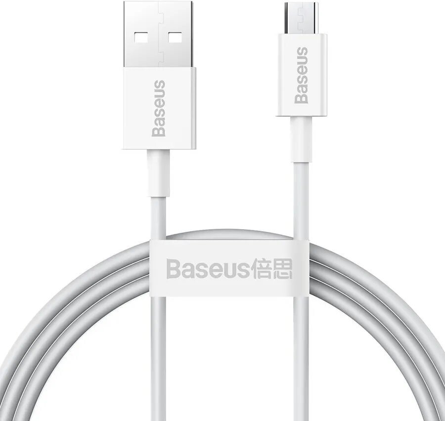 

Кабель Baseus CAMYS-02 USB Type-A - microUSB (1 м, белый)