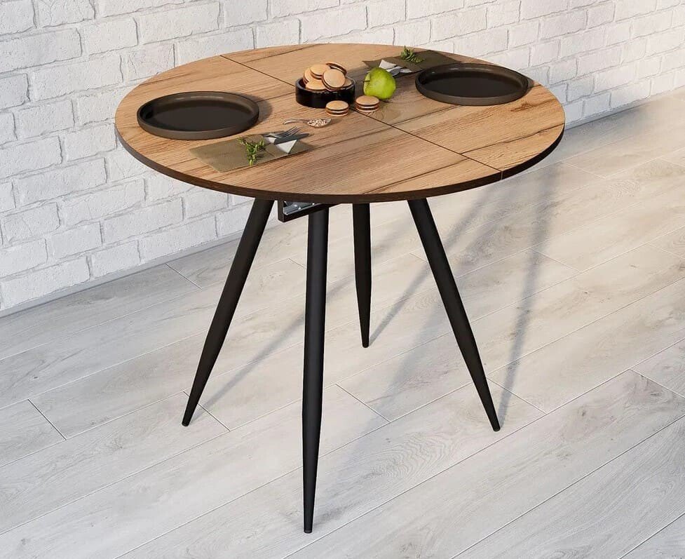 

Кухонный стол ВВР Элип-2 (кера/черный конус, пластик)