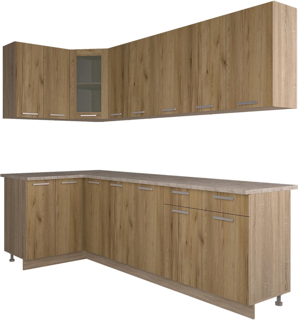 

Готовая кухня Интерлиния Мила 12x25 (дуб золотой)