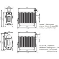 Свободностоящая печь-камин Термофор Огонь-батарея 11 (антрацит)