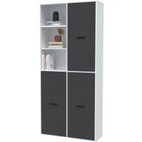 Шкаф распашной Интерлиния Skill-20 (3) (белый/антрацит)