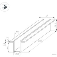 Трековый светильник Arlight MAG-TRACK-2538-F-2000 (BK) 33244