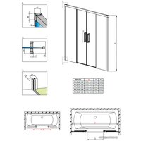 Стеклянная шторка для ванны Radaway Idea Black PN DWD 150