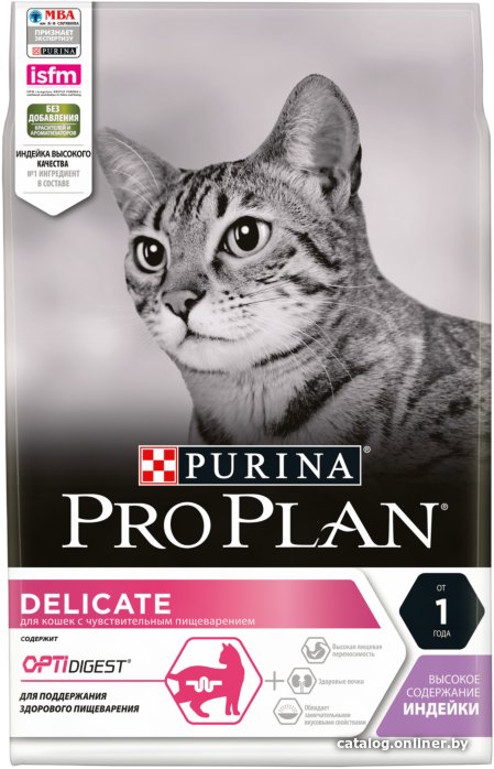 Сухой корм для кошек Pro Plan Delicate Adult Optidigest с индейкой 400 г