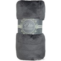 Плед Tex Republic Elite Клетка Фланель Евро 93380 (темно-серый)