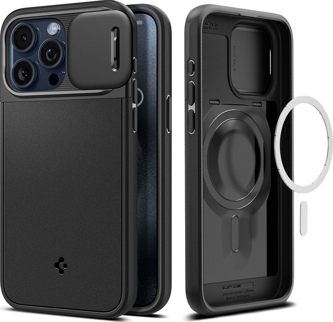 

Чехол для телефона Spigen Optik Armor (MagFit) для iPhone 15 Pro Max ACS06599 (черный)