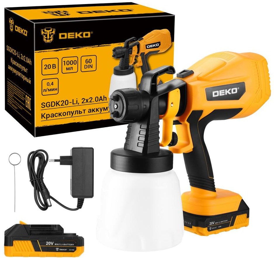 

Краскораспылитель Deko SGDK20-Li 086-1020 (с 2-мя АКБ)