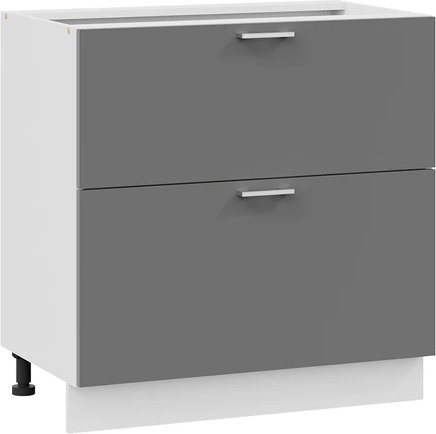 

Шкаф напольный Трия Габриэлла 1Н8Я2 с двумя ящиками (белый/титан)