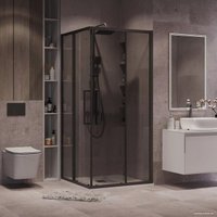 Душевой уголок Grossman Cosmo 80x80x195 300.K33.02.8080.21.10 (черный матовый/тонированное стекло)