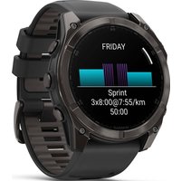 Умные часы Garmin Fenix 8 Sapphire 51мм (угольно-серый DLC, пепельно-черный силиконовый ремешок)