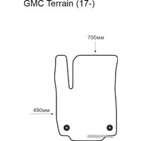 Коврик для салона авто Alicosta GMC Terrain 17- (водитель, ЭВА 6-уг, серый)