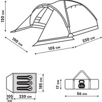 Треккинговая палатка RSP Outdoors Krewl 3 (зеленый)