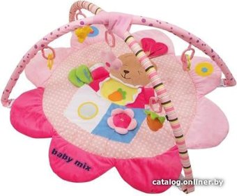 Развивающий коврик Baby Mix Зайка розовый 45511