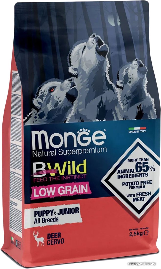 Сухой корм для собак Monge BWild All Breeds Puppy & Junior Wild Deer 2.5 кг