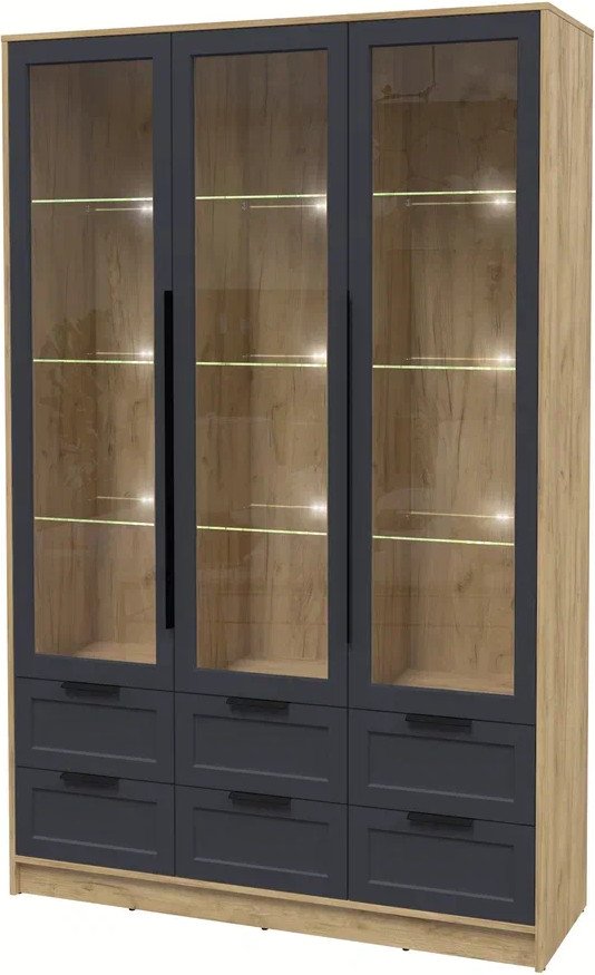 

Шкаф-витрина Интерлиния Концепт Тренд КТ-ШВ3 с подсветкой (дуб золотой/пепел)