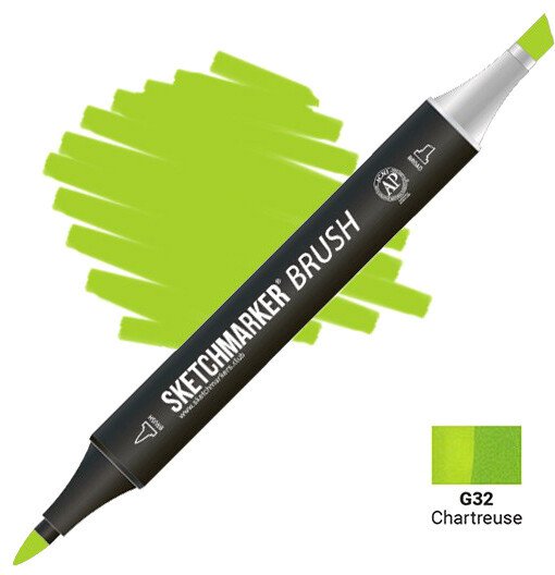 

Маркер художественный Sketchmarker Brush Двусторонний G32 SMB-G32 (зеленоватый желтый)