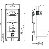 Унитаз подвесной Saniteco KW-9005W в комплекте с инсталляцией + R020467 + R0121A6