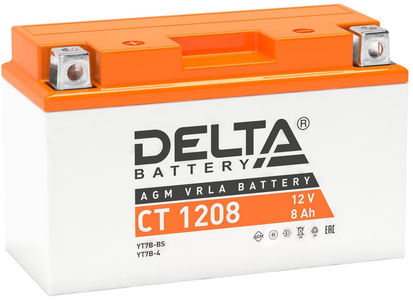 

Мотоциклетный аккумулятор Delta CT 1208 (8 А·ч)