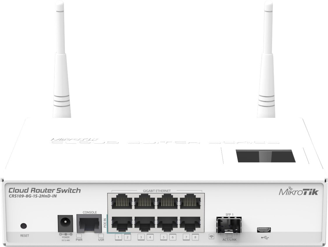 Управляемый коммутатор 3-го уровня Mikrotik Cloud Router Switch CRS109-8G-1S-2HnD-IN